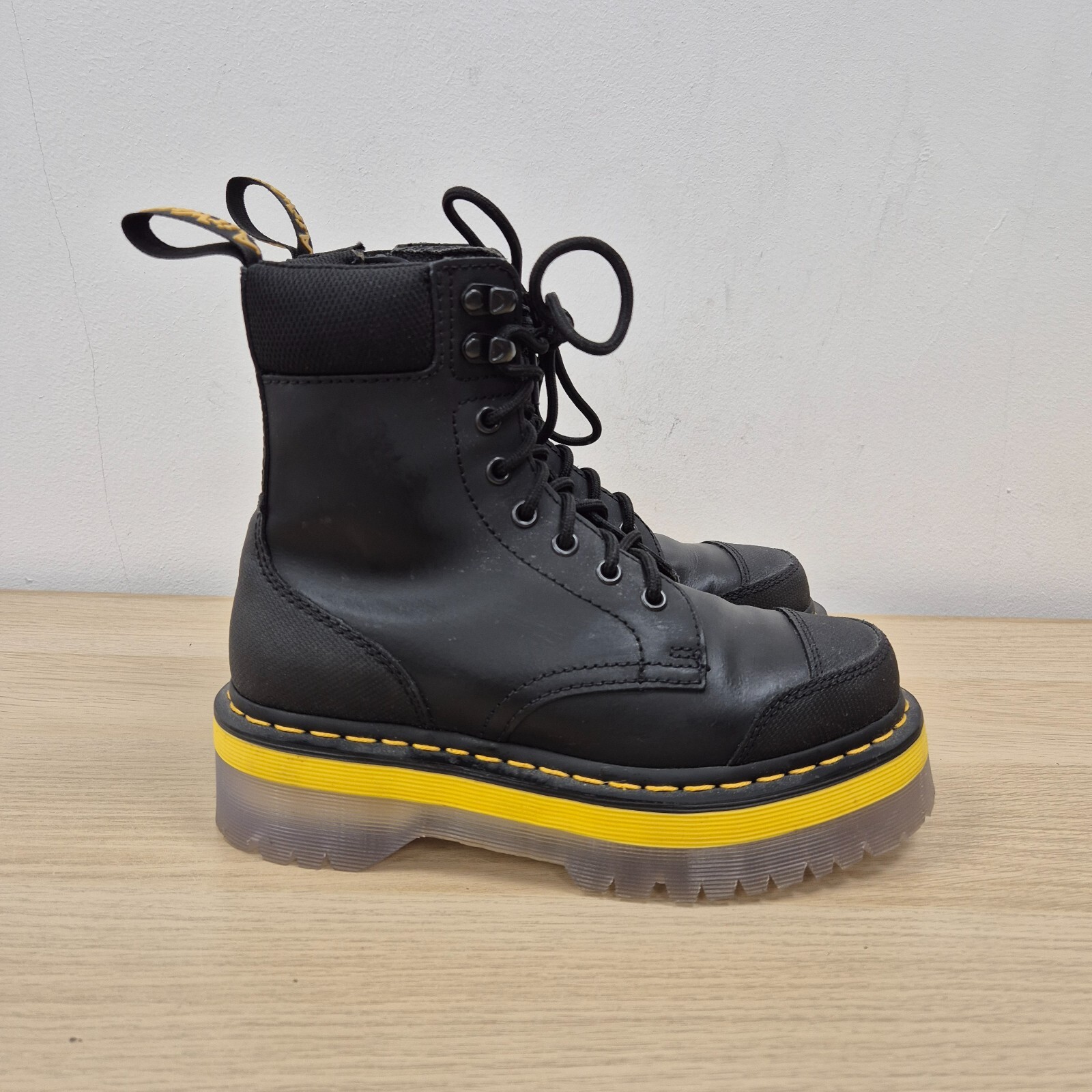 Dr Martens Jadon Tech Platform Black Smooth Leather Chunky
