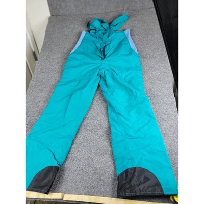 Columbia Vintage Ski Bibs Teal Blue Snow Pants Insulated Nylon Mens Small