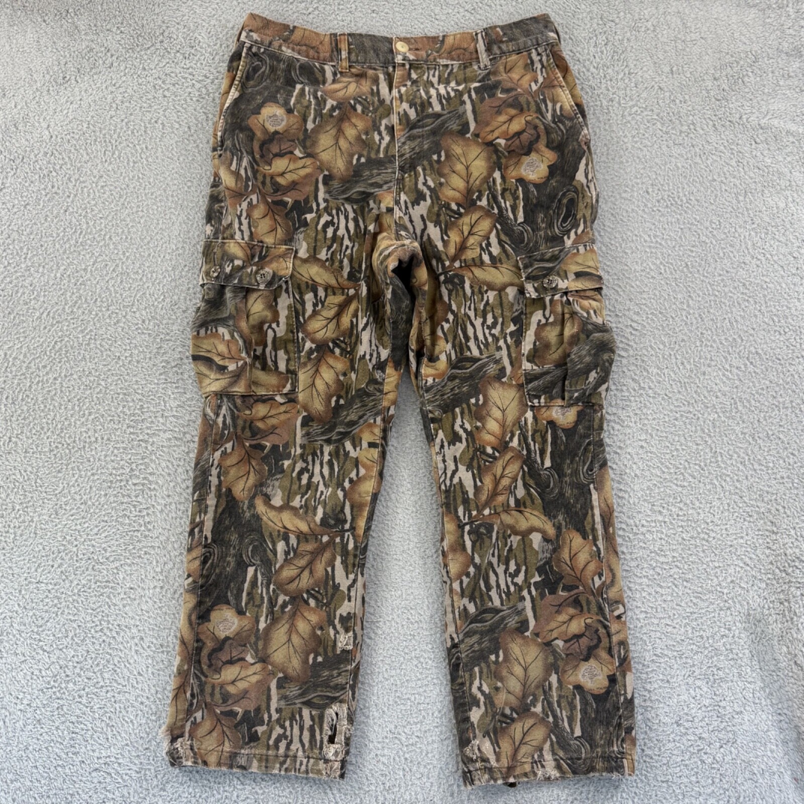 Vintage Mossy Oak Pants Mens 36x32 Camouflage Cargo Fall