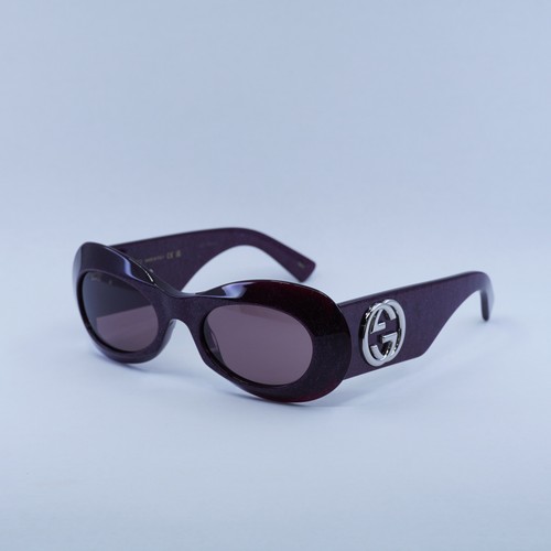 Pre-owned Gucci Gg1696s 003 Violet Cosmic Glitter/violet 51-20-140 Sunglasses Authe... In Purple