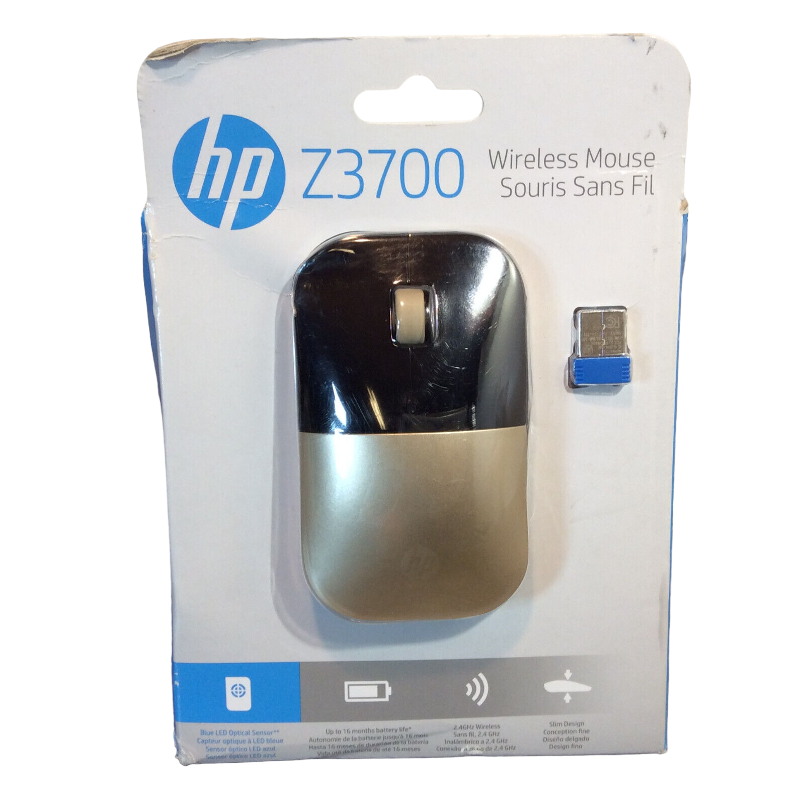 HP Z3700 2.4GHz Wireless USB Mouse - Gold | eBay