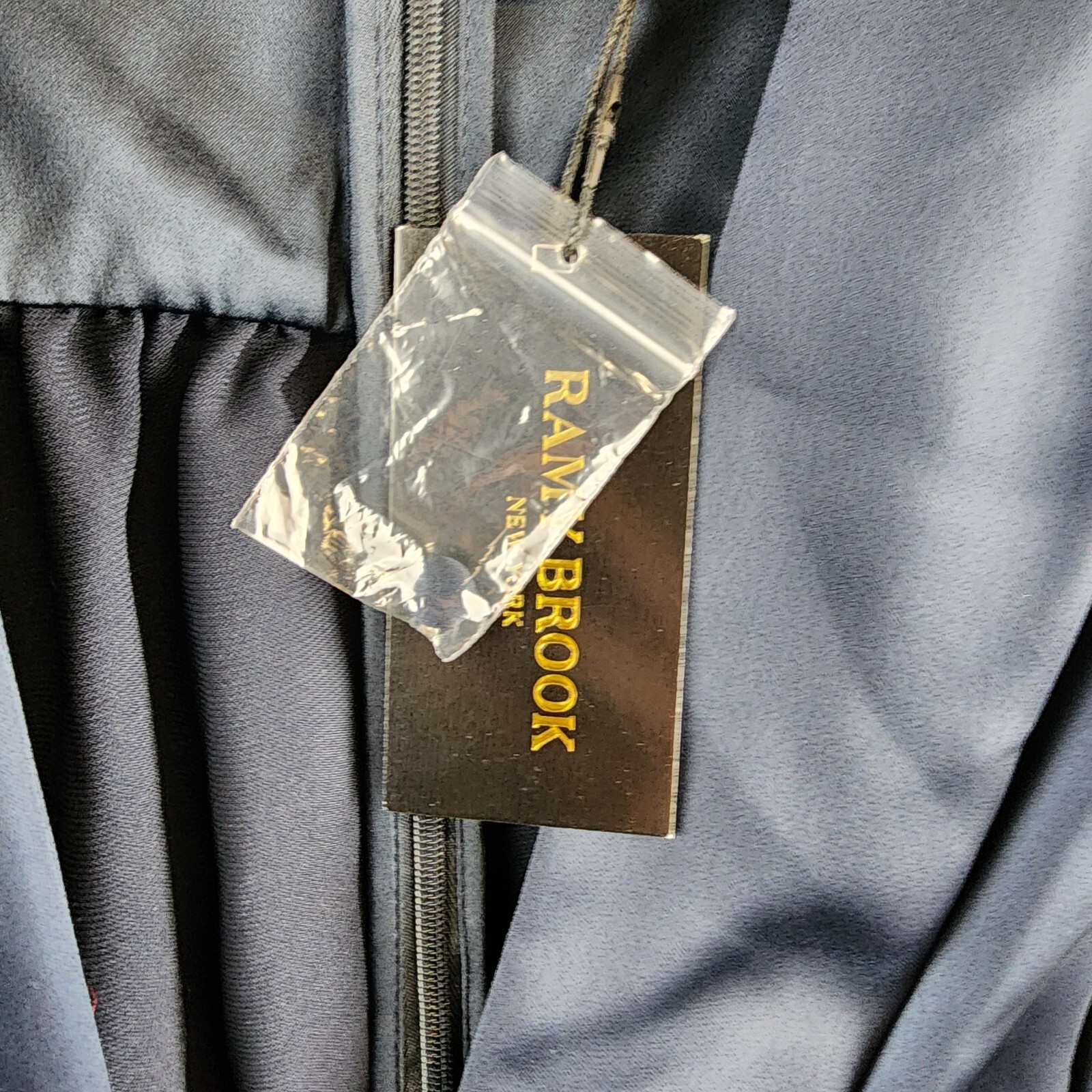 Ramy Brook Madelane Plunging Maxi Dress Women's 0 Navy Solid Back Zip Closure - Picture 15 of 19