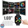 Smart Watch for Men Women Compatible with iPhone Samsung Android Phone 1.83 inch Full Touch Screen IP68 Waterproof Bluetooh Fitness Tracker Heart Rate/Sleep Monitor, Black