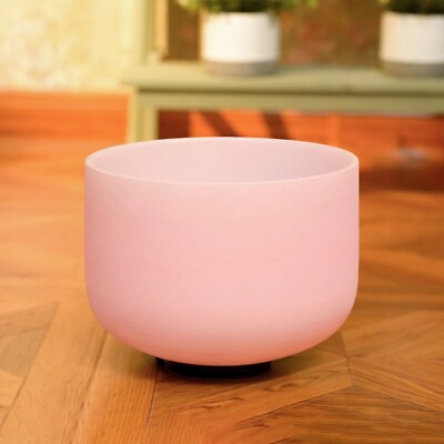 Hye-eun 8'' F Note Heart Chakra Pink Candy Colored Quartz Crystal Singing Bowl