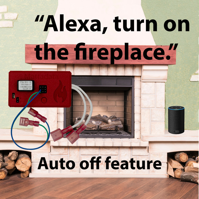 Smart Plug for Fireplace with Alexa-Siri AND your wall switch.