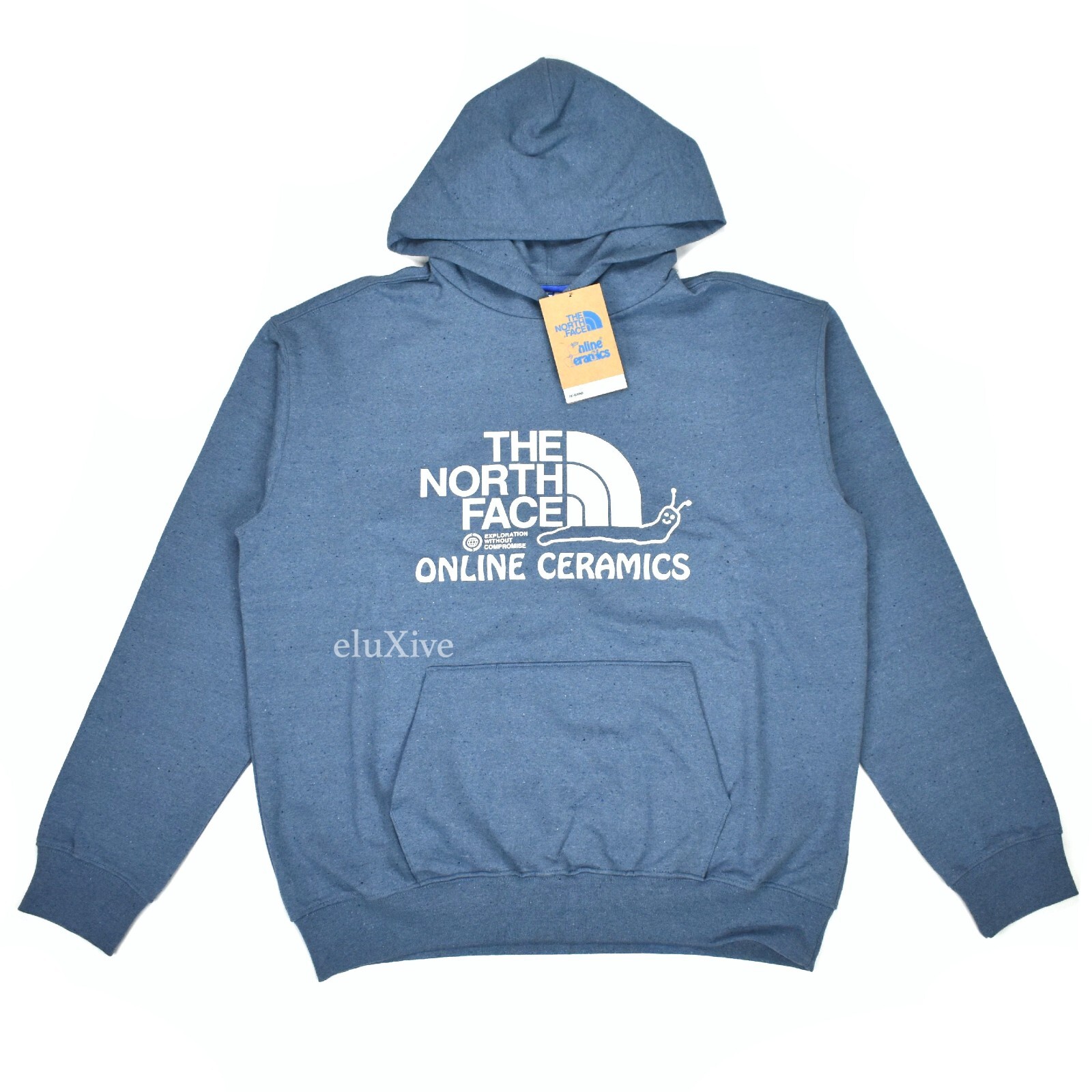 Pre-owned Online Ceramics The North Face Blue Snail Logo Hoodie M Ss22 Ds Authentic