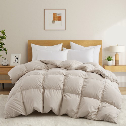Soft Extra Winter Warm Down Comforter Gusseted Fluffy, King or Queen Bed Blanket