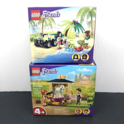 Lot Of Lego Friends Turtle Protection Vehicle 41697 & Pony Washing Stable 41696