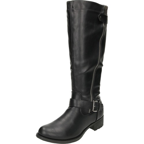 ladies black riding style boots