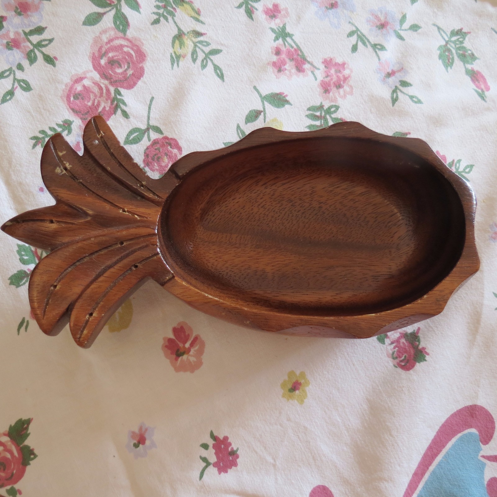 MCM Wood Bowls Pineapple Salad Serving Set