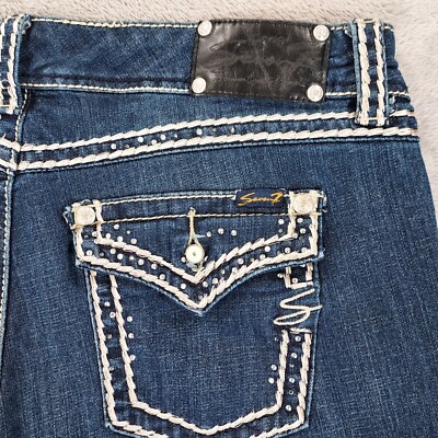 Seven7 Jeans Womens 16 Luxe Slim Boot Dark Blue Denim (measures 38x29)