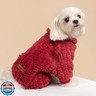 Fitwarm Turtleneck Fleece Dog Sweater Pajamas, Warm Winter Dog Clothes for Small Dogs Boy Girl, Fuzzy Pet Onesie with Feet, Red, XXL
