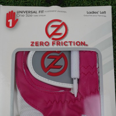 NEW Zero Friction Gloves Universal Fit Ladies Pink/White Left Hand