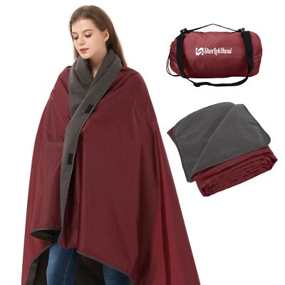 Updated Stadium Blanket for Cold Weather 4-in-1 Waterproof Large Outdoor Blan...