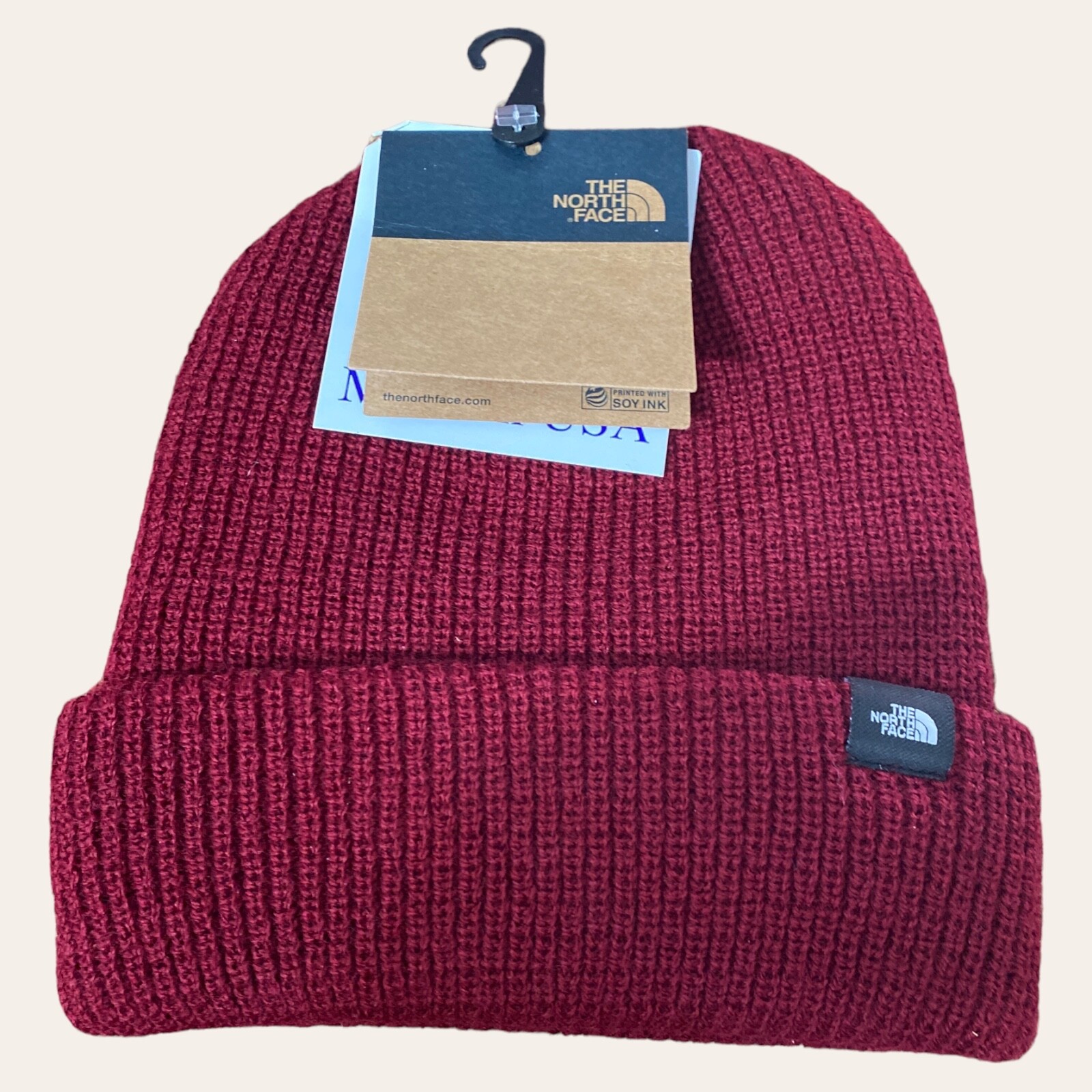 The North Face Beanie Men OS Burgundy Freebeanie Dome Logo