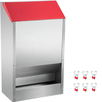 VEVOR Galvanized Poultry Feeder Chicken Feeder No Waste 30 lbs Metal Feeder