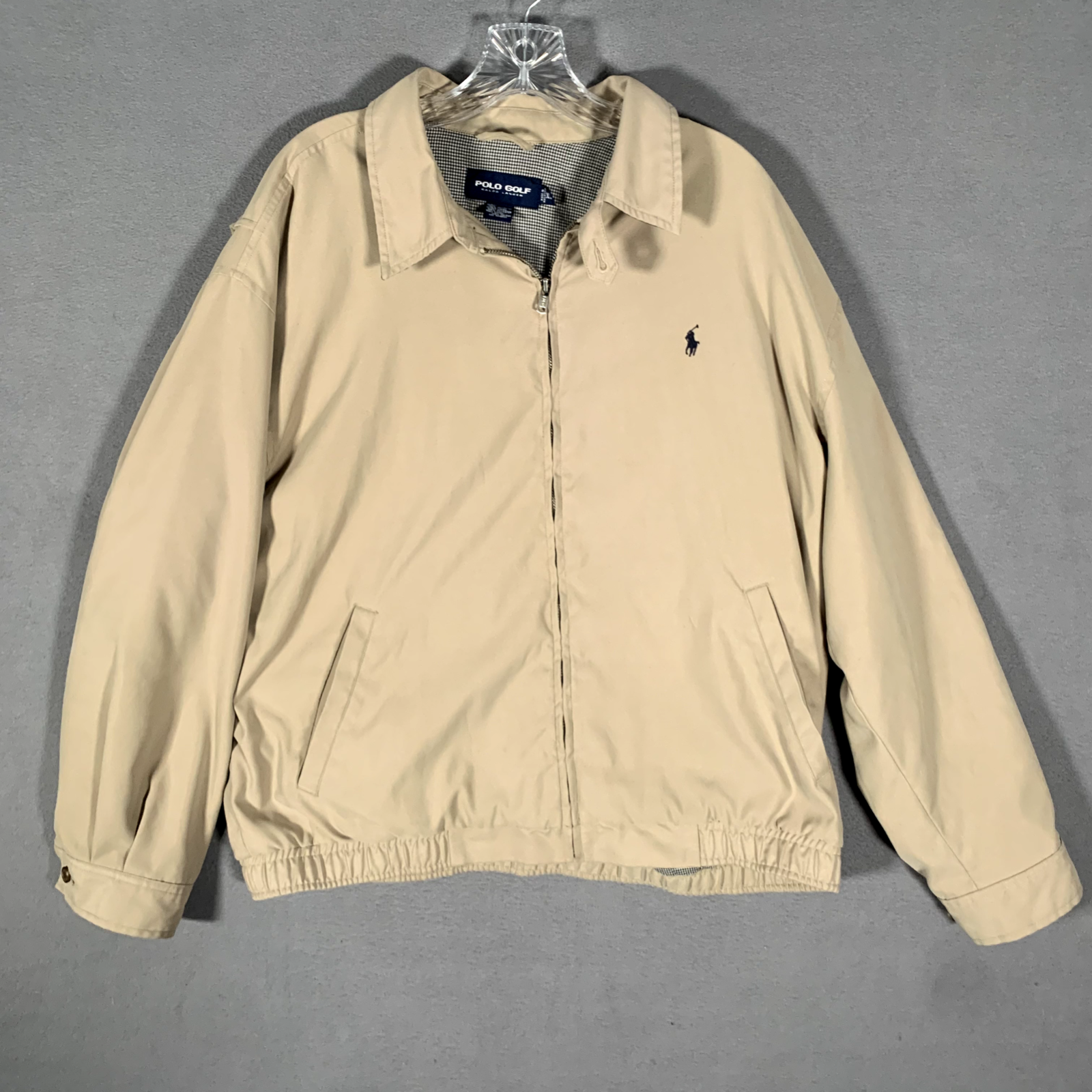 Polo Golf Ralph Lauren Adult XL Jacket Bomber Full Zip Khaki Tan Mens