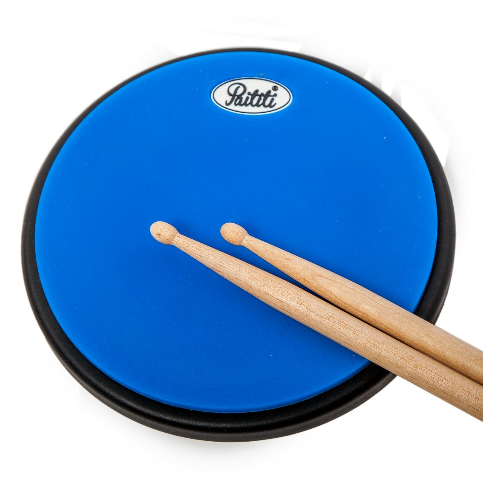 PAITITI 10 Inch Silent Blue Practice Drum Pad Round Shape with Carrying ...