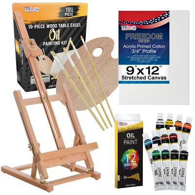 Painting Set, Studio Easel, 12 Paint Colors, Art Canvas, Brushes