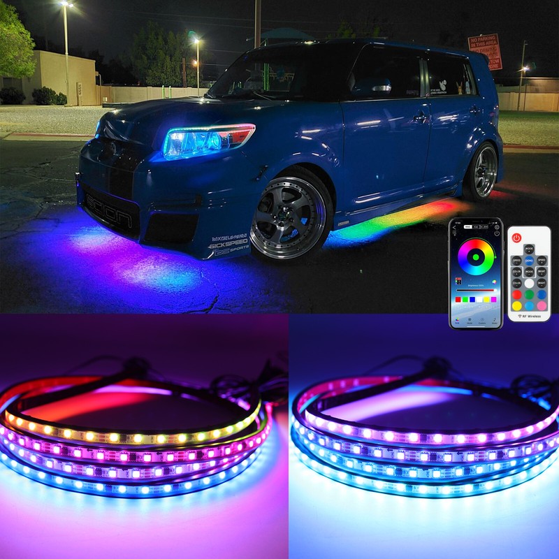 6X RGB Multi-Color Underglow LED Lights Lighting Kit Neon Strips