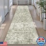 PureCozy 2x8 Runner Rug Washable Vintage Indoor Hallway Carpet Non Slip Taupe Bedroom Low Pile Kitchen Distressed Long Retro Accent Throw Rug for Bathroom Dining Laundry Living Room
