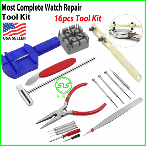 16pcs Watch Repair Back Opener Kit Tools Band Pin Strap Link Remover Remover New