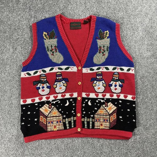 90s broken grange　Boro knitted vest Kurt Cobain broken grange Boro knit 赤