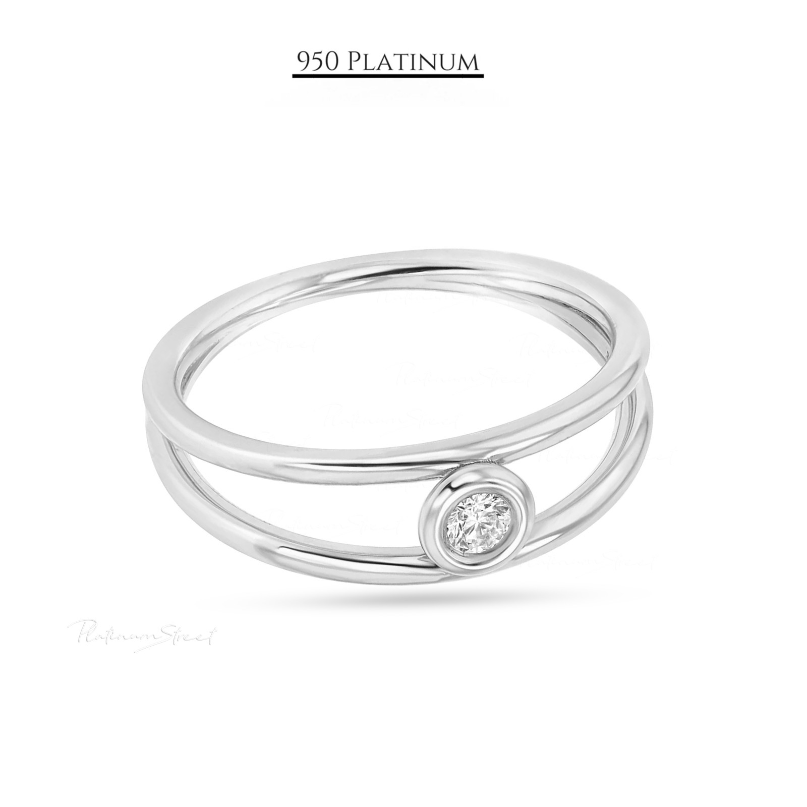 950 Platinum Bubble Solitaire Diamond Ring - Elegant Engagement Jewelry for Her