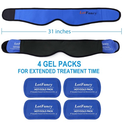 Face Ice Pack Therapy for Wisdom Teeth Jaw Head Chin Wrap with 4 Hot Cold Packs