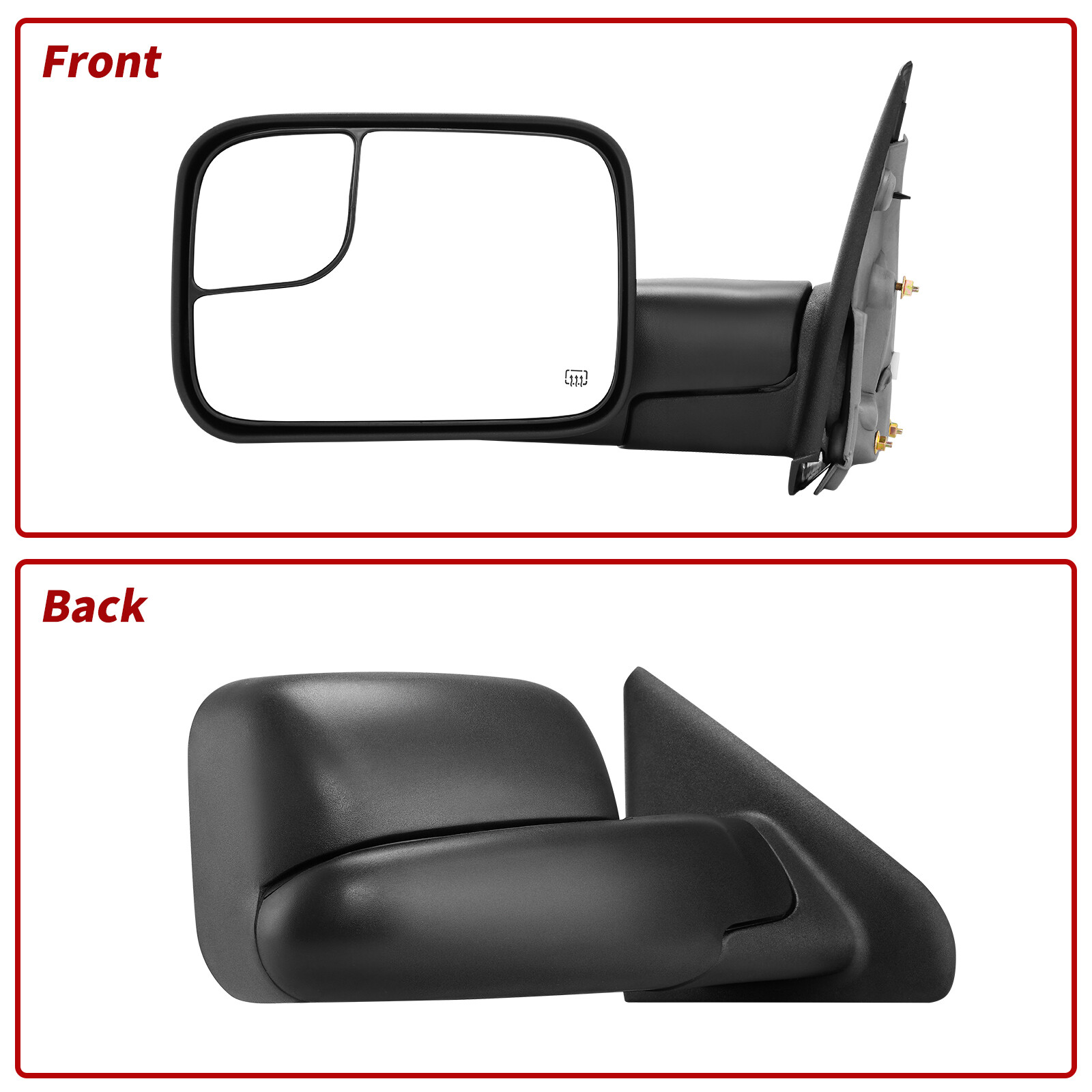 Tow Mirrors Dodge Ram Passenger Side (Right) Power Heated Towing Mirror For 2002-08 Dodge Ram 1500 & 2003-09 2500/3500 Tow Hooks Dodge Ram 1500 - Foto 5