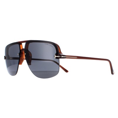 Pre-owned Tom Ford Sunglasses Hugo 02 Ft1003 45v Shiny Light Brown Blue Gray