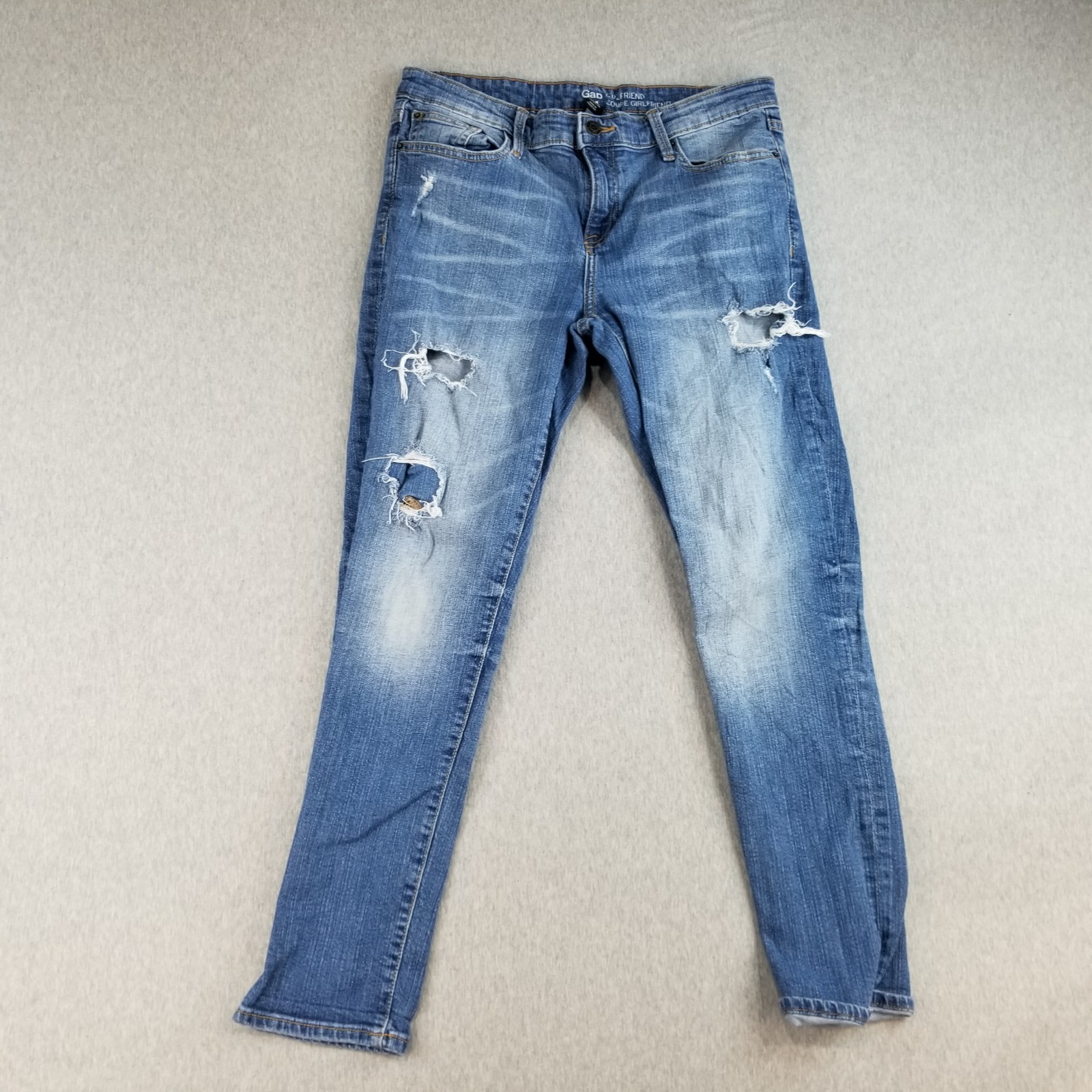 Gap Jeans Women's Sz 8/29 VTG Girlfriend Med Wash 99%Cotton Normcore Cute Trendy