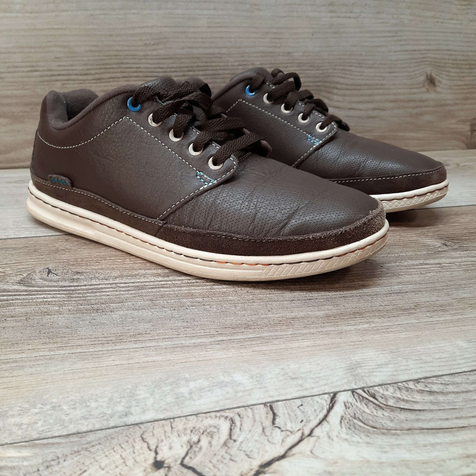 Crocs Brown Leather Sneaker Men's 