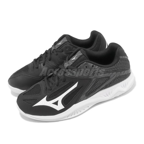 

Мужские волейбольные кроссовки унисекс Mizuno Thunder Blade 3, черные, белые, серые V1GA2170-01, Черный, Thunder Blade 3
