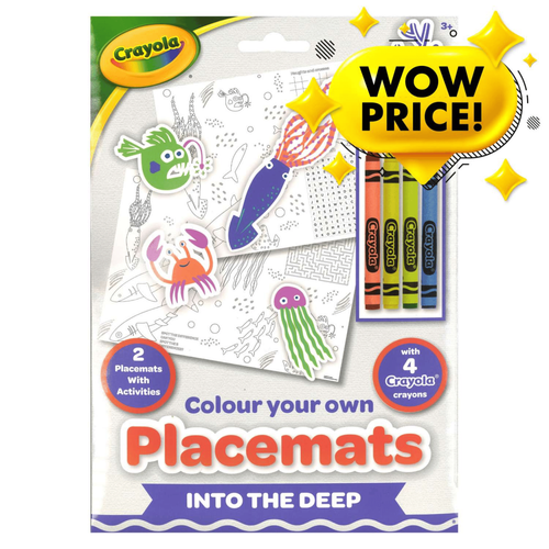 Crayola Under The Sea Colouring Placemat Set With Crayons Kids 3+