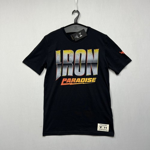 

Мужская футболка с рисунком Under Armour Project Rock Iron Paradise Black #557, Черный, Iron Paradise