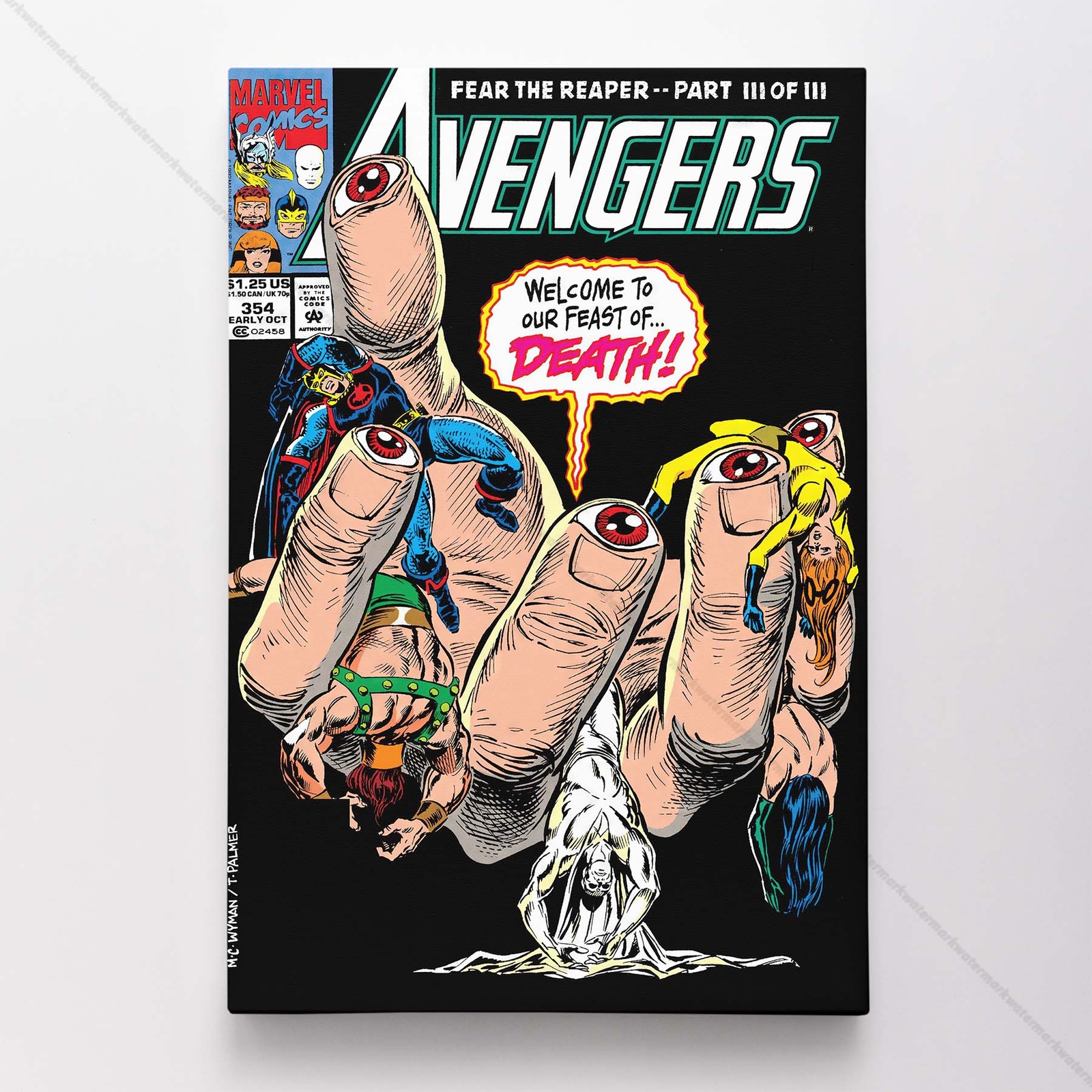 Avengers #354 Poster Canvas Mightiest Heroes Marvel Comic Book Art Print