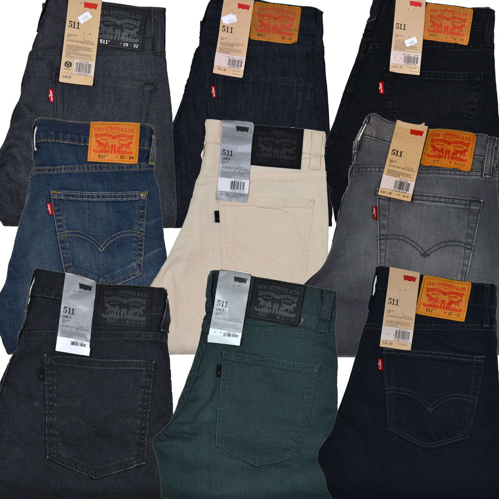Levis 511 Mens Skinny Jeans Slim Fit Light