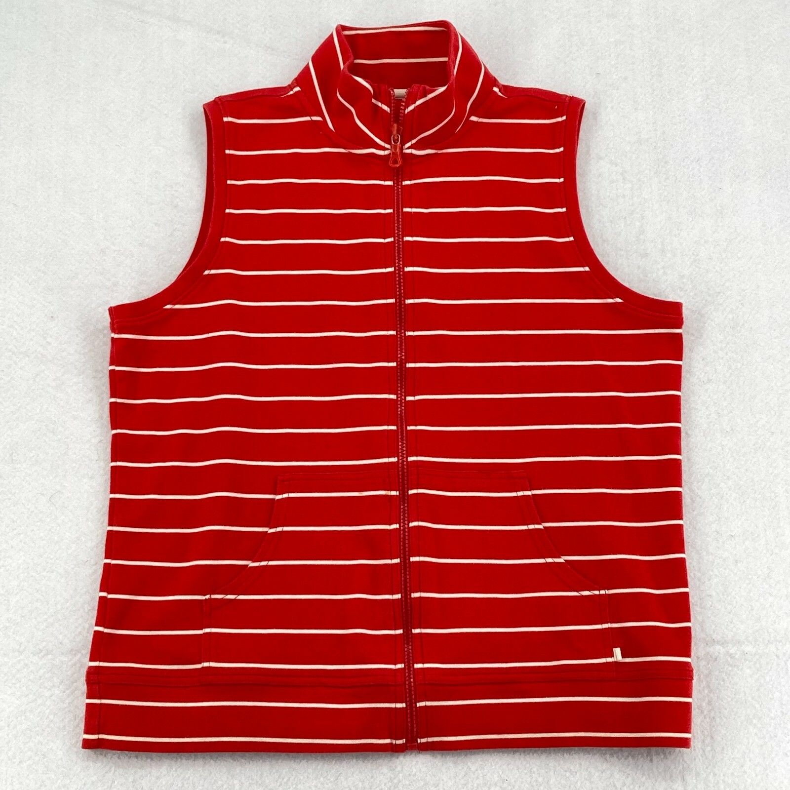 Liz Claiborne Women's Sleeveless Full Zip Red & White