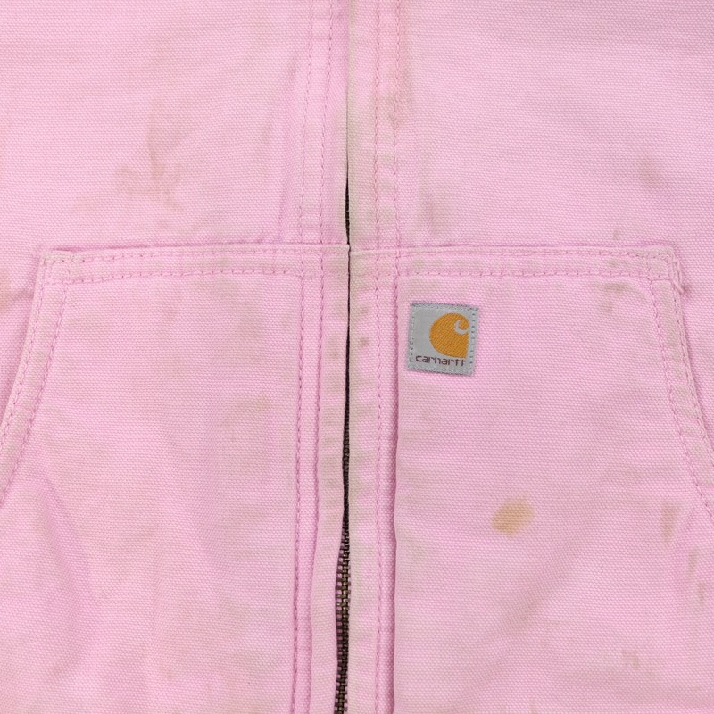 【希少】Carhartt Pink ActiveJacket Sサイズ Carhartt Girls Pink Canvas Insulated Hooded Active Jacket
