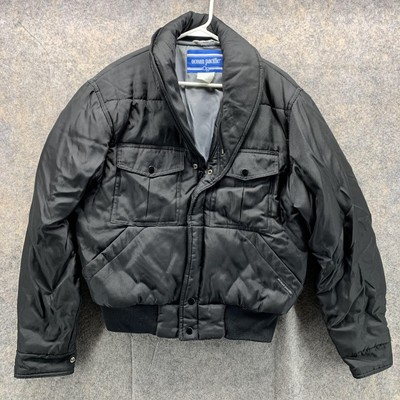 Ocean Pacific Jacket Women Medium Black Coat Full Zip Puffer Vintage Heavy