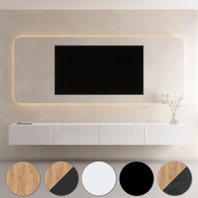 Planetmöbel WEST 2x TV-Board 140 cm – Moderne Lowboards Fernsehmöbel Wohnzimmer