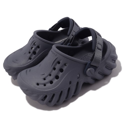 Crocs Echo Clog T Storm Темно-синие тапочки без шнурков для малышей и младенцев 208191-4EA