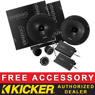 KICKER 46CSS654 CAR AUDIO 6.5'' COMPONENT CS SPEAKERS W/SOUND DEADENING KIT PAIR