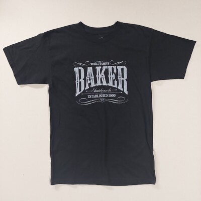 Rare Old Logo Baker Skateboards T Shirt Size Small Black