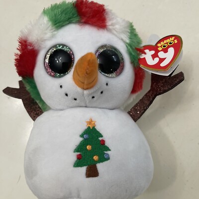 Ty Beanie Boos MISTY the Christmas Snowman (6 Inch) 2022 Plush Toy New Mm1