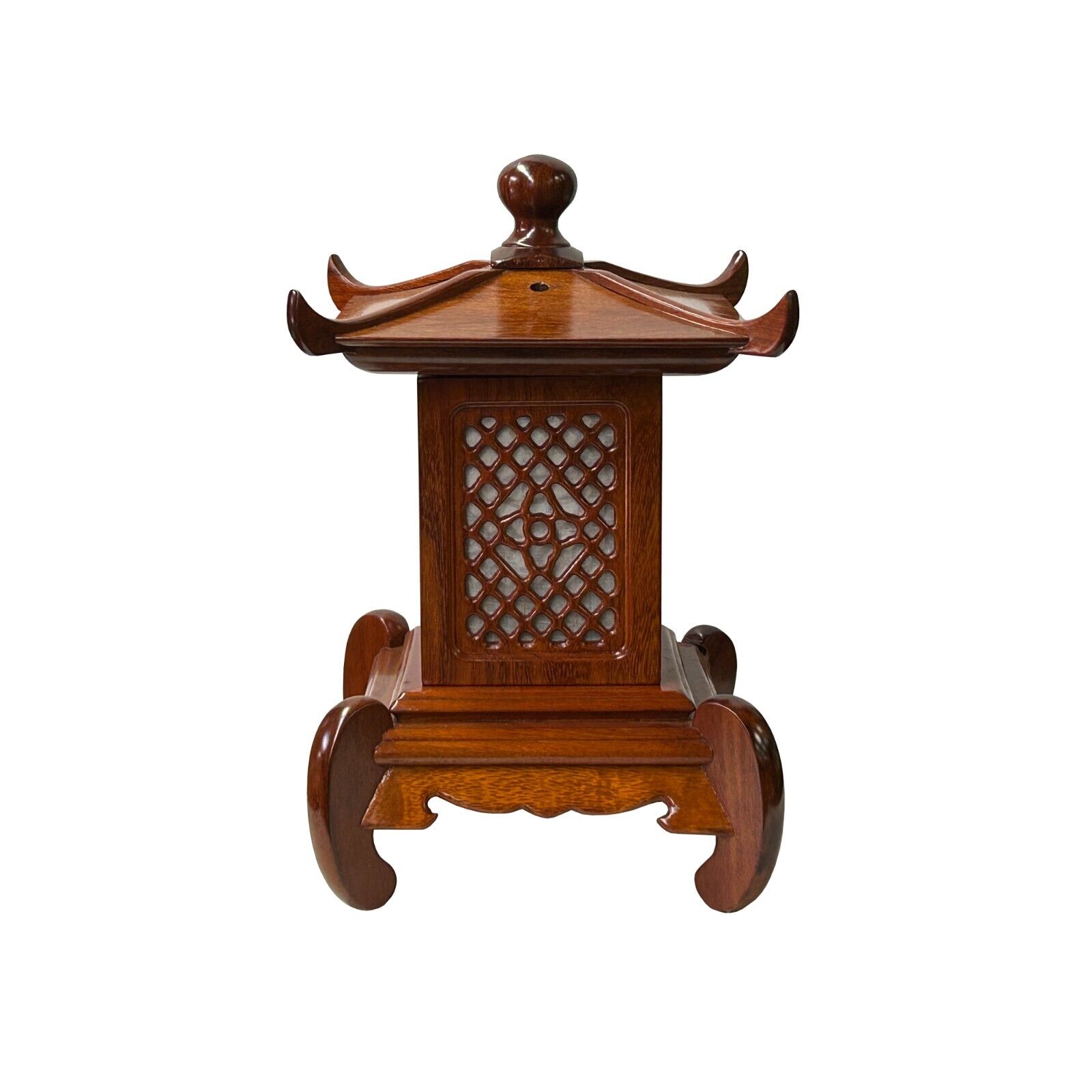 Oriental Medium Brown Wood Square Tower Pagoda Shape Table Lamp ws4113S Oriental Medium Brown Wood Square Tower Pagoda Shape Table Lamp ws4113S
