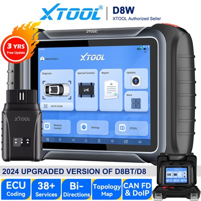 XTOOL D8W Car OBD2 Diagnostic Tool E.CU Coding Topology WIFI Scanner DOIP/CANFD