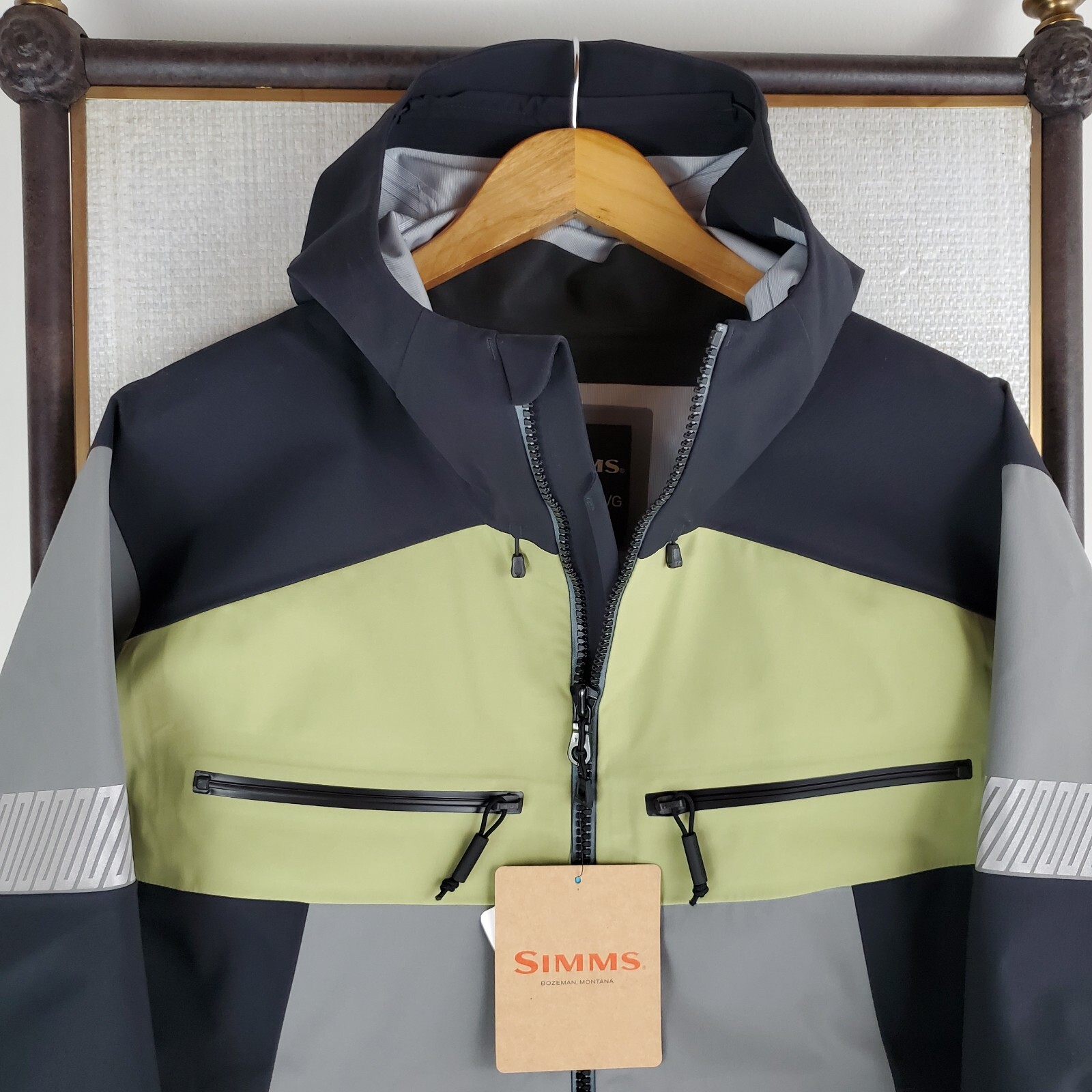 Pre-owned Simms $449 Mens Size 2xl 30k Waterproof Cx Hooded Jacket Coat Shell Gray Xxl