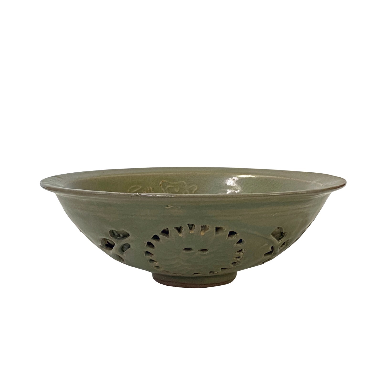 Chinese Ding Ware Celadon Glaze Pattern Ceramic Bowl Cup Display ws3247S Chinese Ding Ware Celadon Glaze Pattern Ceramic Bowl Cup Display ws3247S